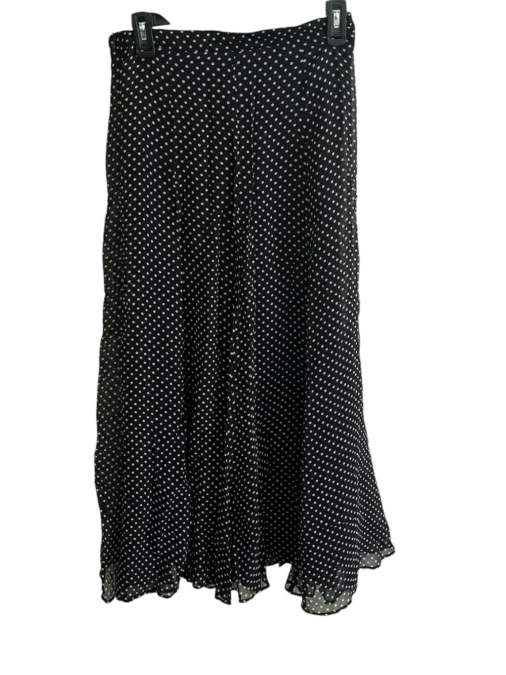 Zara ZW Collection Polka Dot Maxi Skirt Black White A-Line Mid Rise Size S NWT - Picture 8 of 11